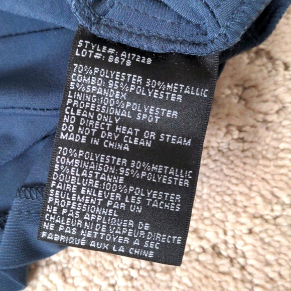 Betsy & Adams cocktail party metallic blue/grey one piece dress - Picture 7 of 7